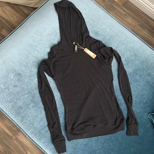 SKIMS small sheer mesh black hoodie NWT